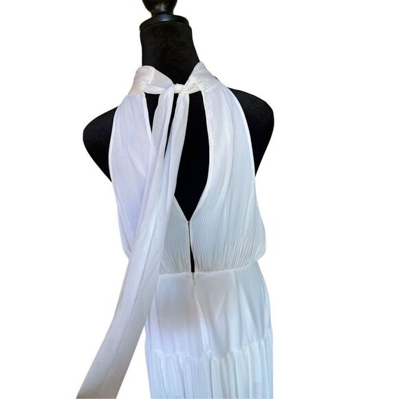NWOT Veronica Beard Lilliana Gown Dress Pleated Halter Bow Bride Size 8 White - Picture 6 of 11